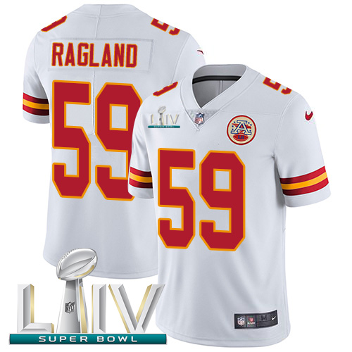 Kansas City Chiefs Nike #59 Reggie Ragland White Super Bowl LIV 2020 Youth Stitched NFL Vapor Untouchable Limited Jersey
